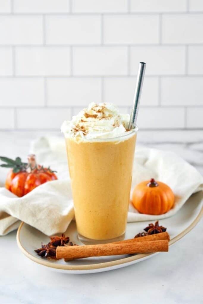 Vegan Pumpkin Spice Frappucino (Starbucks Copycat) by Wow, It's Veggie?!