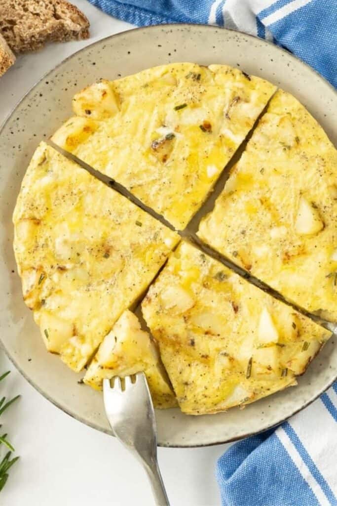 Potato Frittata with Rosemary & Cheese by The Clever Meal