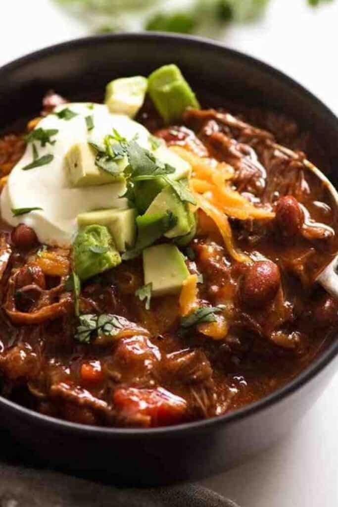 Slow Cooker Shredded Beef Chili by RecipeTin Eats