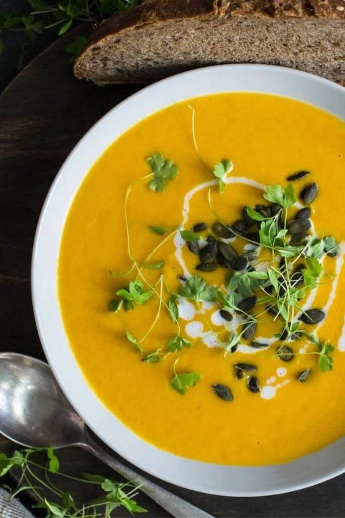 Carrot Ginger Soup (Filling, Quick & Healthy) by Gathering Dreams