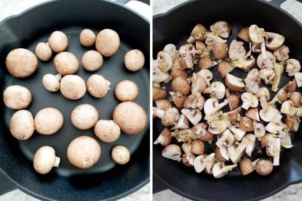 vegan roasted garlic mushrooms