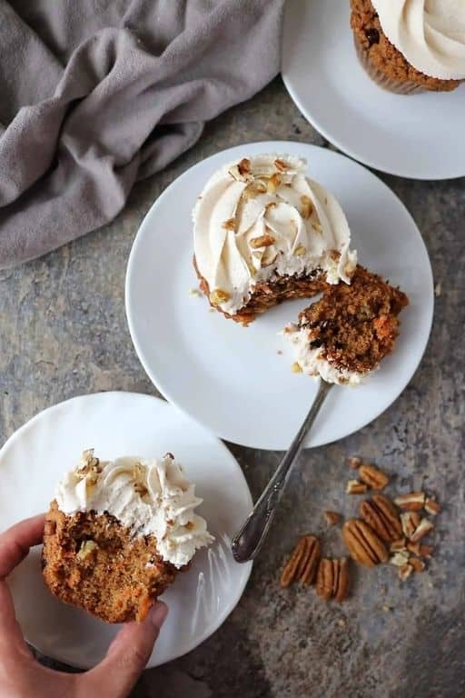 Carrot Cakes Cupcakes by Savory Spin