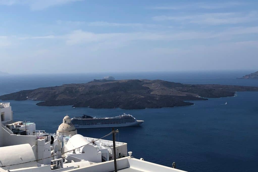 View of volcano from Fira