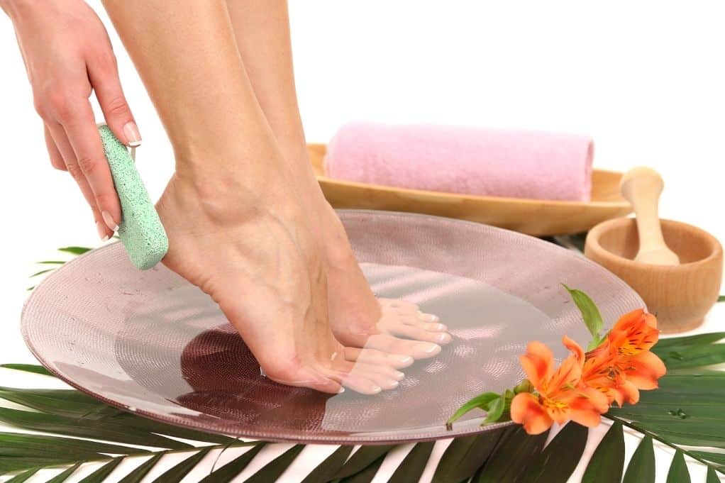 Woman pampering her feet