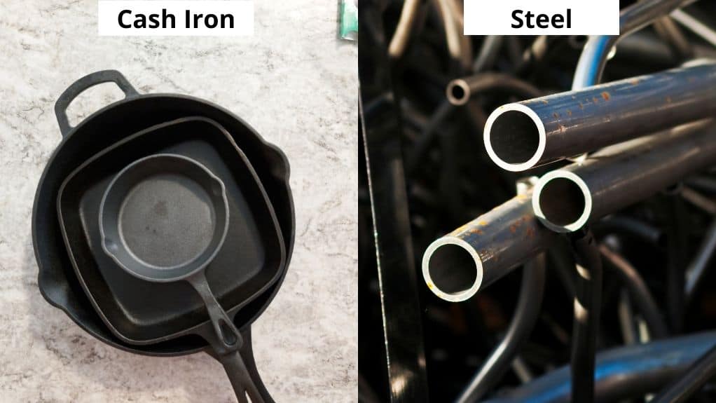 scrap cast iron pans and steel rods