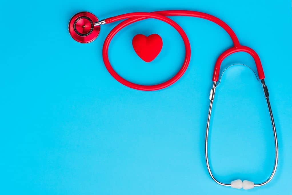 Stethoscope wrapped around a red heart