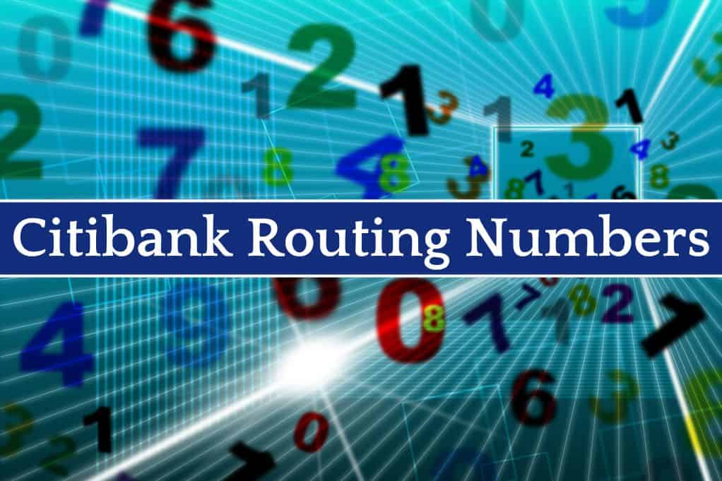 simple image of routing numbers for citibank with a banner overlay