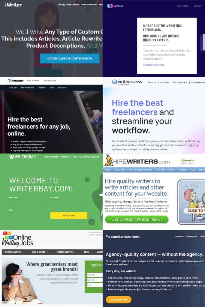 freelance writing content mills collage