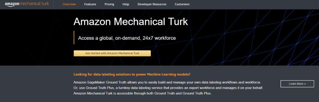 Amazon Mechanical Turk global on-demand workforce