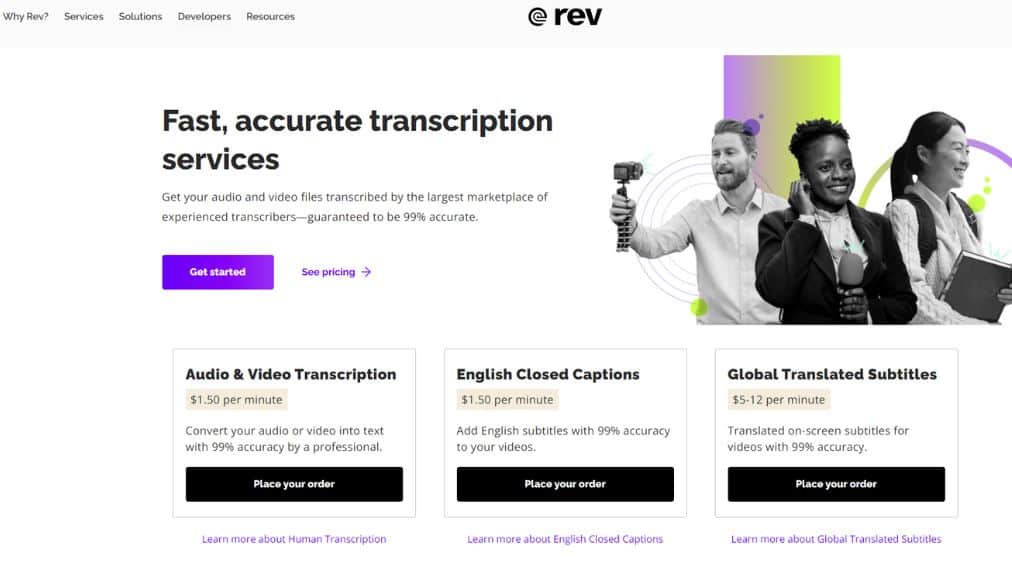 rev online transcription services