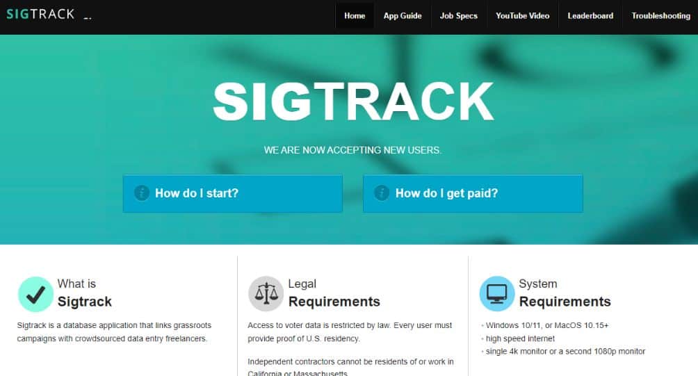 Sigtrack crowdsourcing online platform