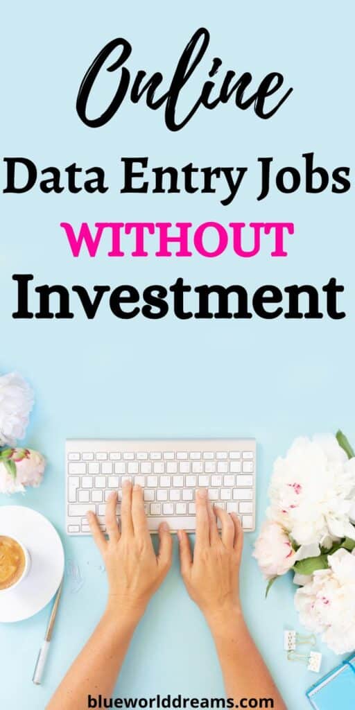 online data entry jobs without investment Pinterest pin