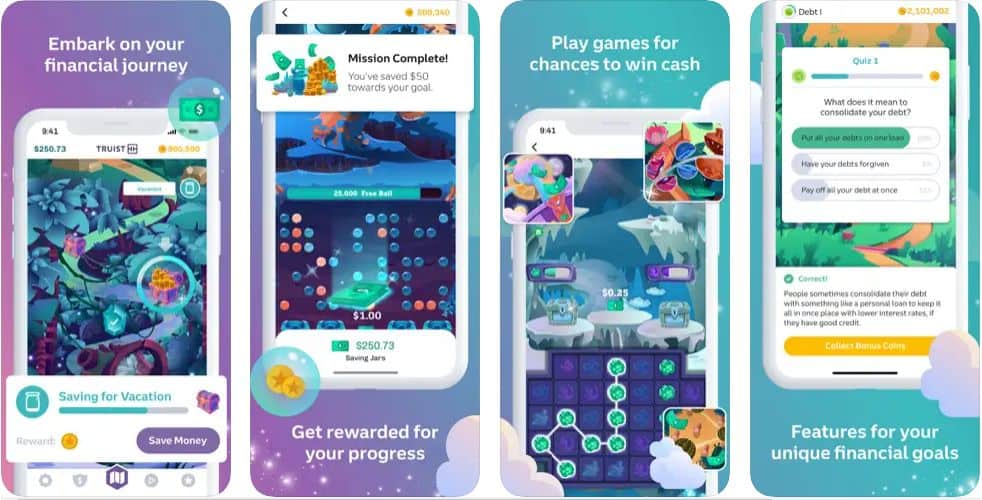 screenshots of of Long Game app