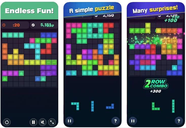 screenshots of Cube Cube gaming app