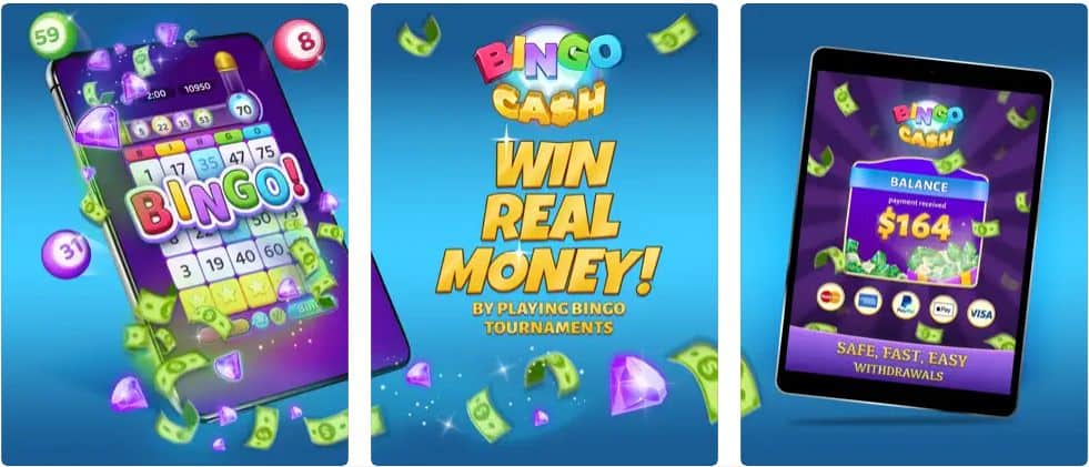 screenshots of Bingo Cash paypal game
